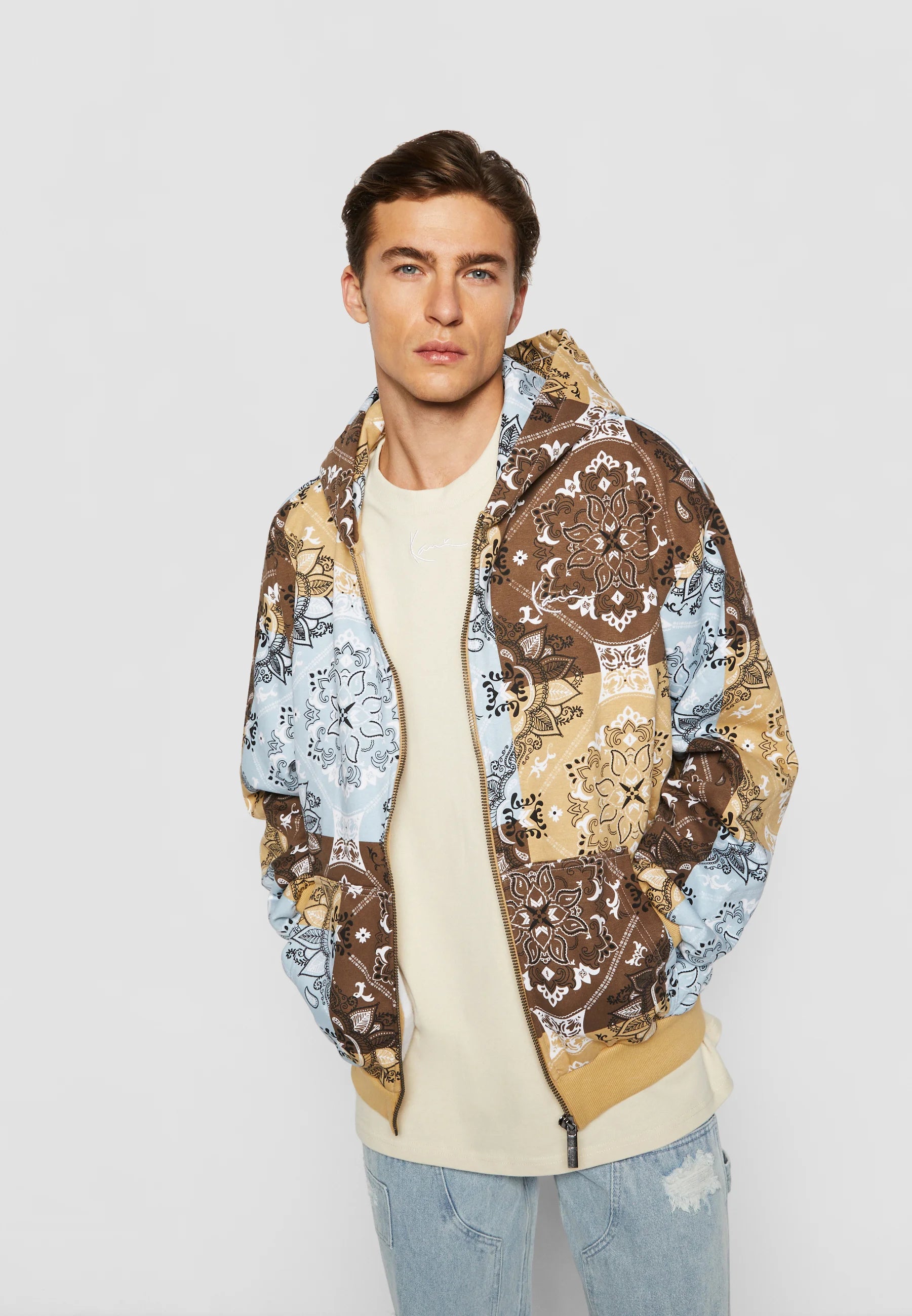 CHEST SIGNATURE OS PAISLEY FULL ZIP - Zip-up sweatshirt - sand multicolor