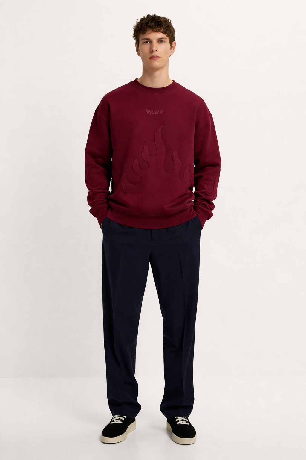 DISCLAIMER fire felpa embroidered