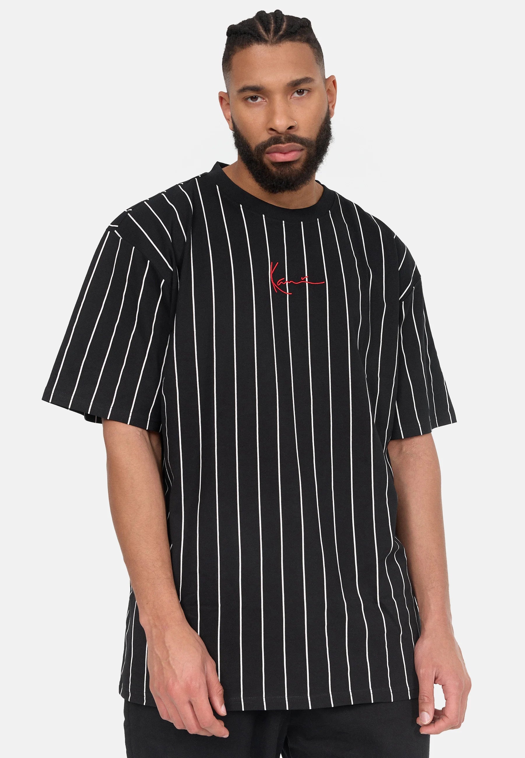 SMALL SIGNATURE PINSTRIPE TEE - T-shirt con stampa - black