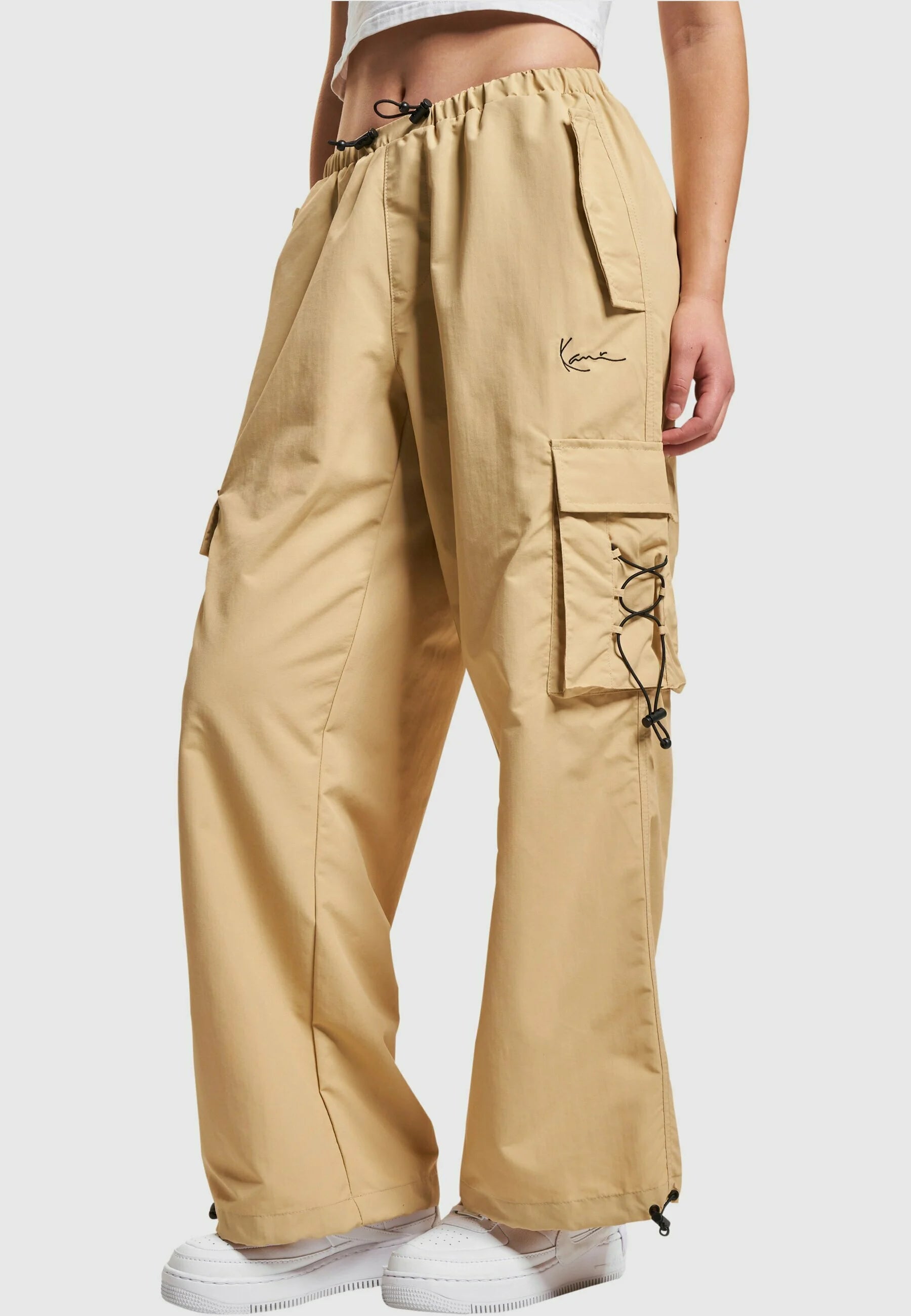 SMALL SIGNATURE WIDE PARACHUTE - Pantaloni cargo - sand