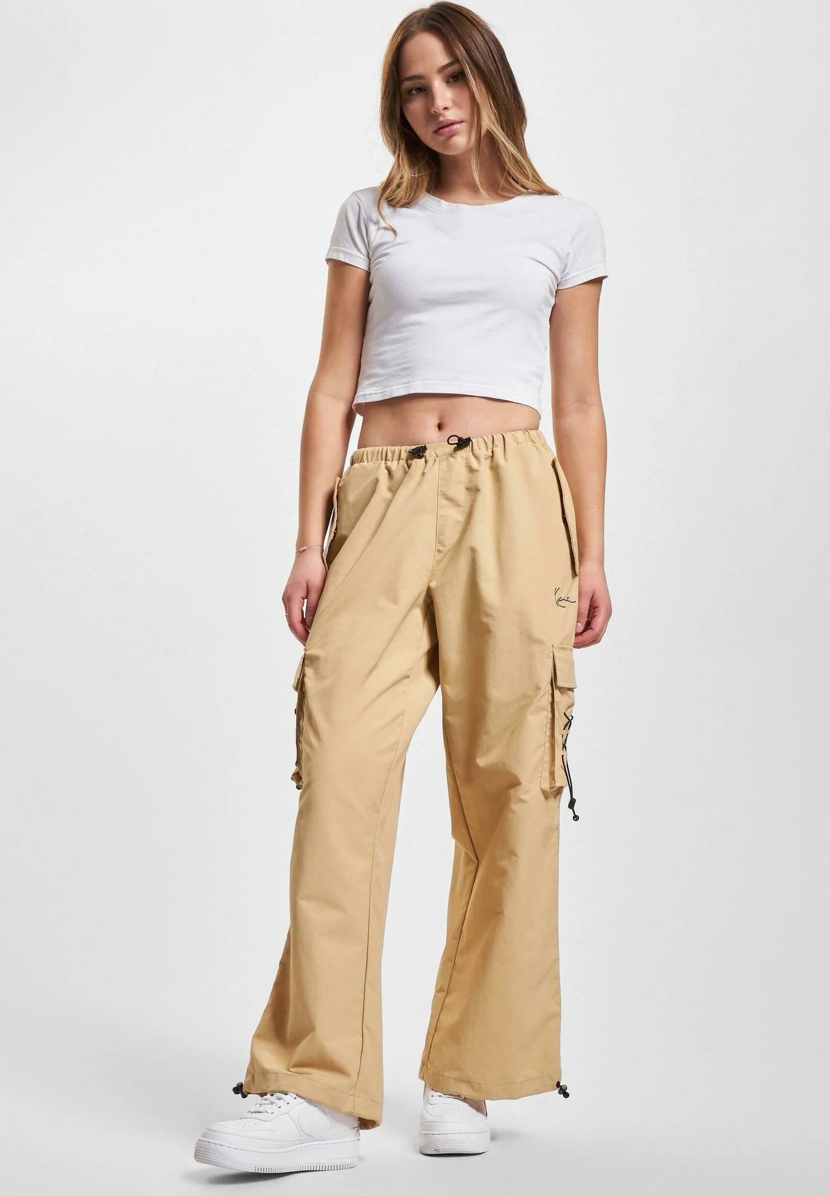 SMALL SIGNATURE WIDE PARACHUTE - Pantaloni cargo - sand