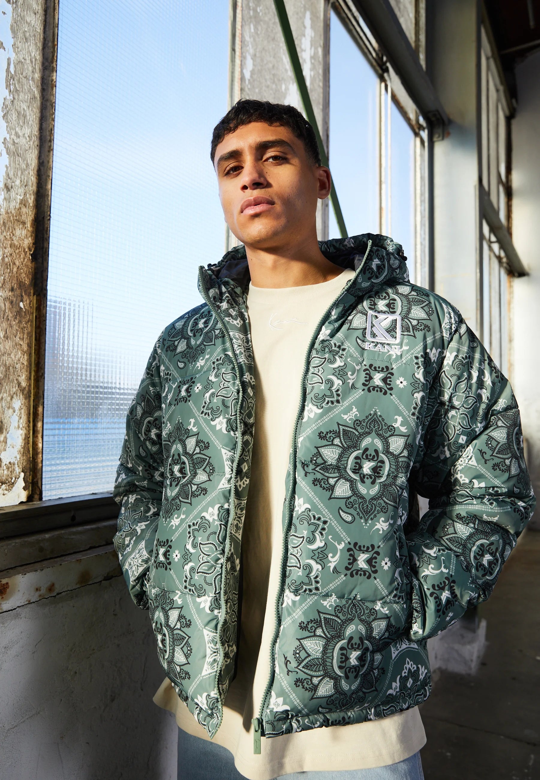 OG PAISLEY PUFFER - Giacca invernale - dusty green