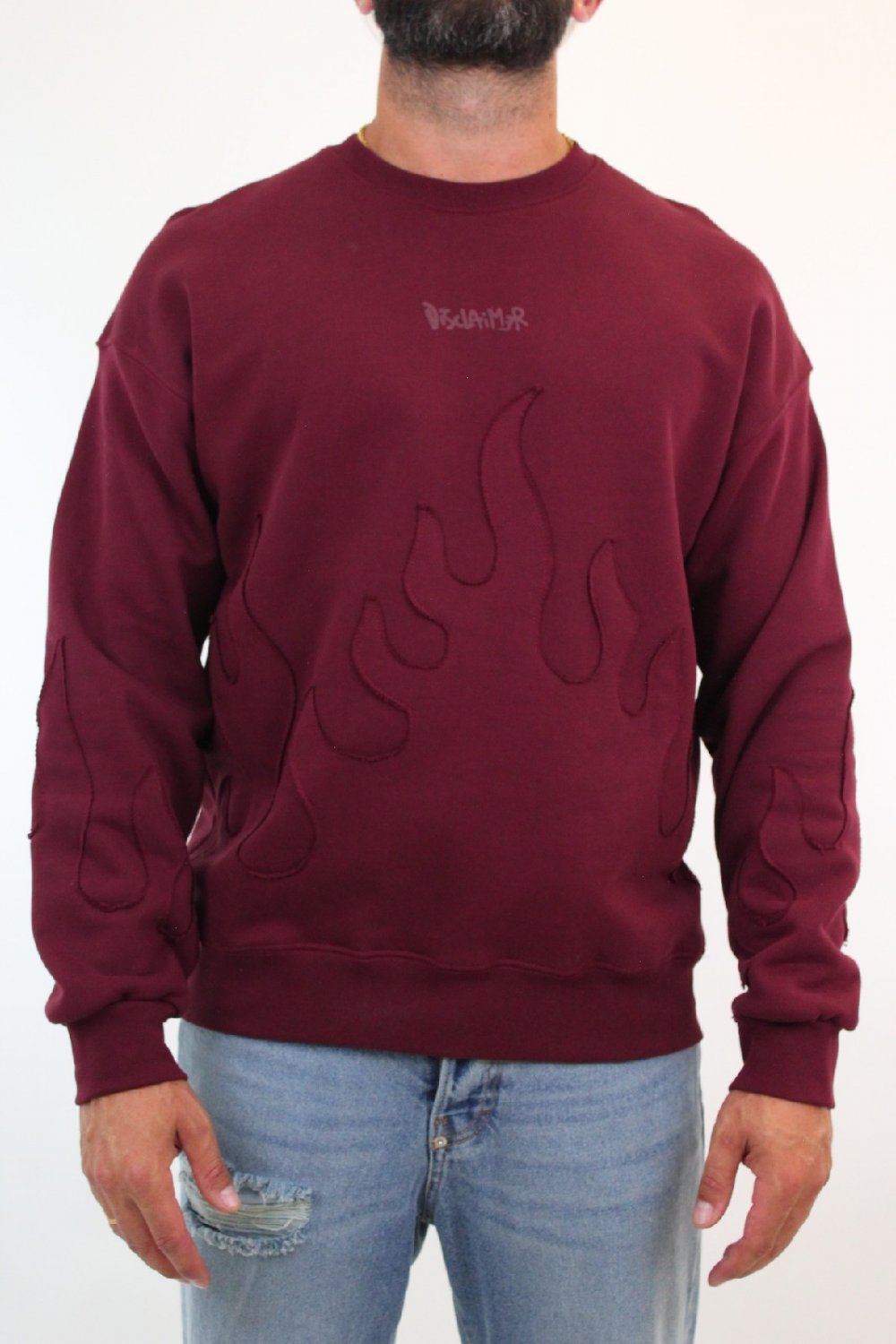 DISCLAIMER fire felpa embroidered