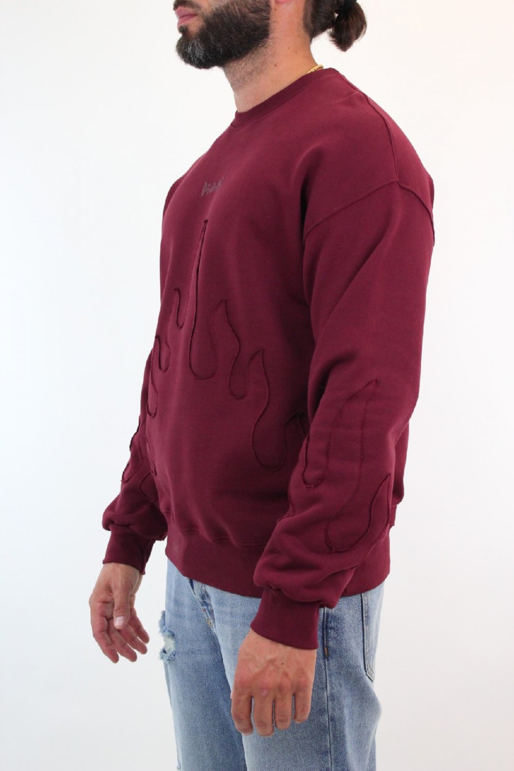 DISCLAIMER fire felpa embroidered