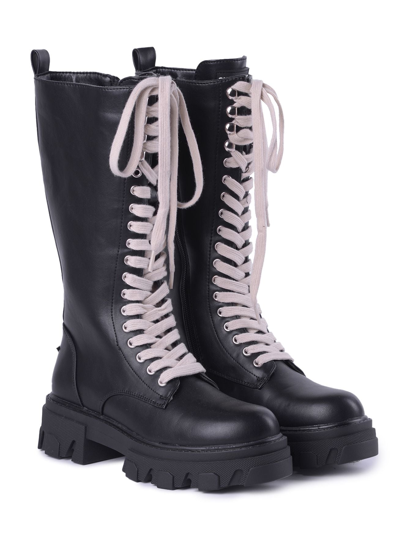 Stivali stringati lacci bianchi - Shop Art