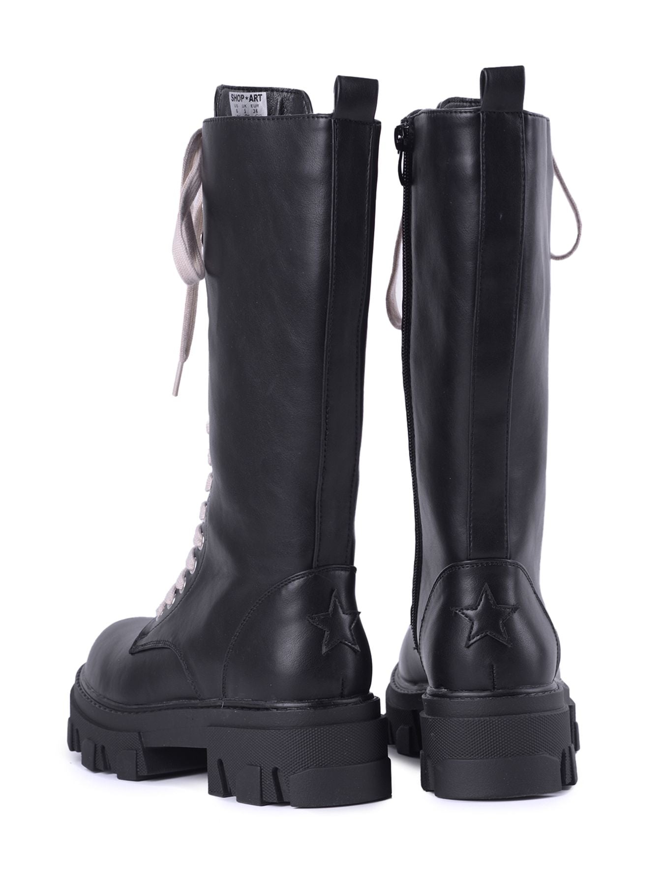 Stivali stringati lacci bianchi - Shop Art