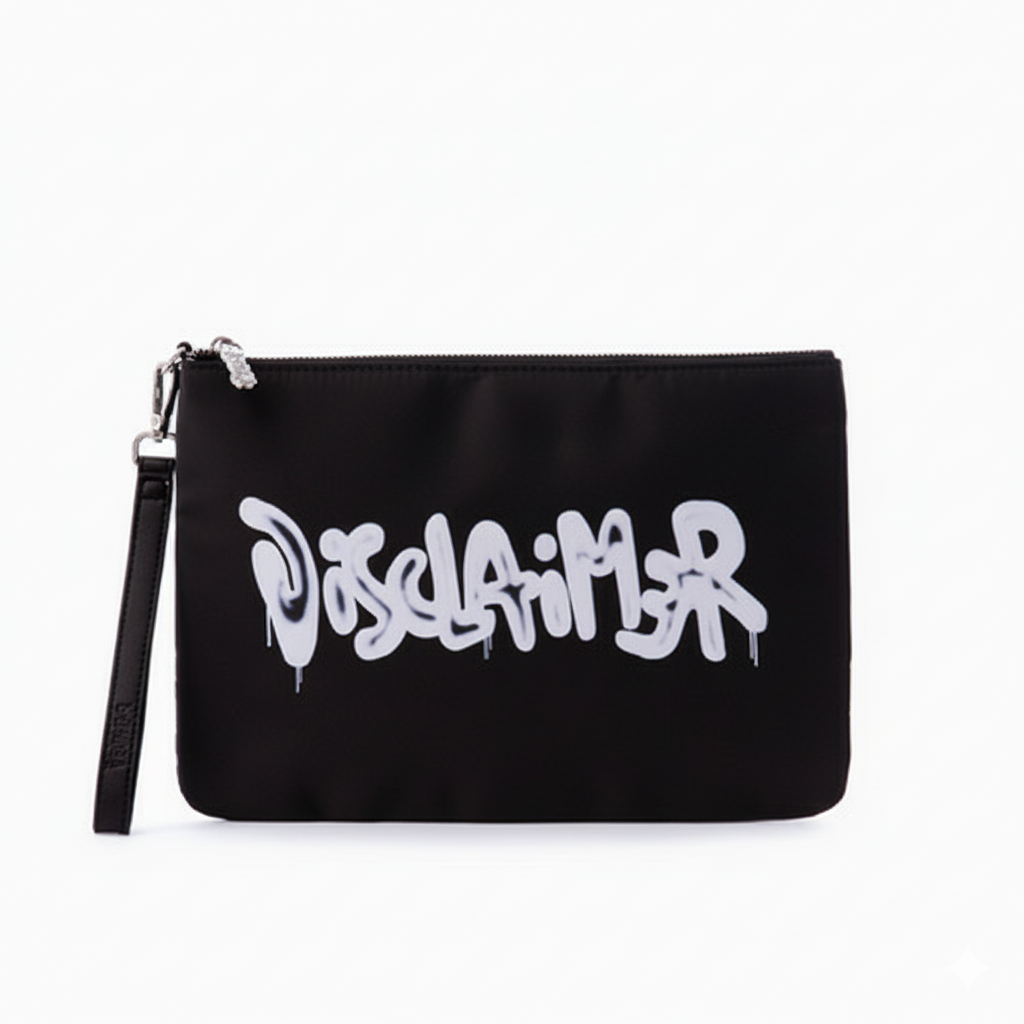 DISCLAIMER POCHETTE CON LOGO GRAFFITI - NERA