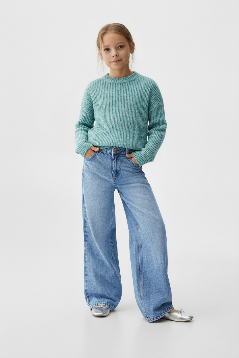 ONLY Kids - pullover glitter azzurro