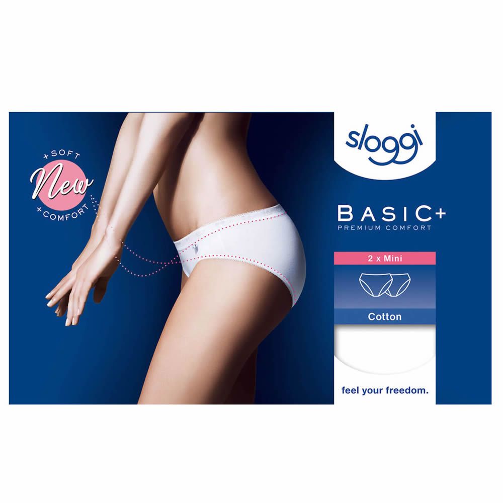 MINI SLOGGI DONNA BASIC CONFEZIONE 2 PEZZI - BIANCO