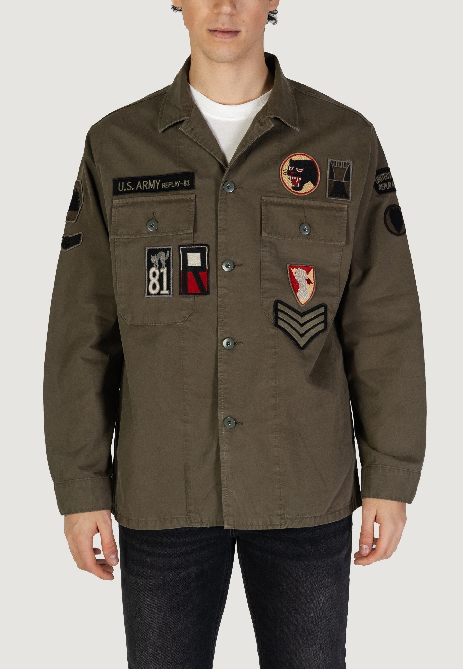 Replay Camicia - olive green militare