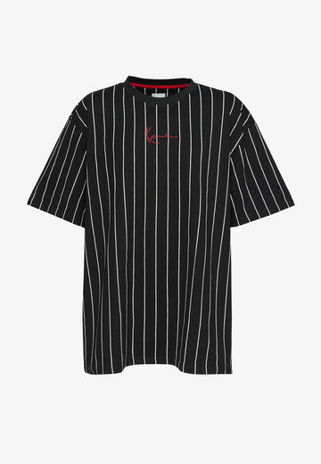 SMALL SIGNATURE PINSTRIPE TEE - T-shirt con stampa - black