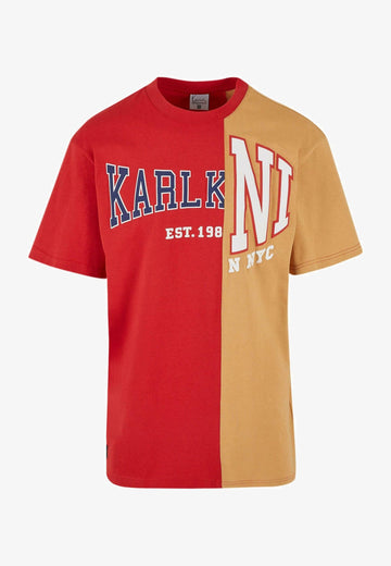 WOVEN RETRO SPLIT - T-shirt con stampa - red sand