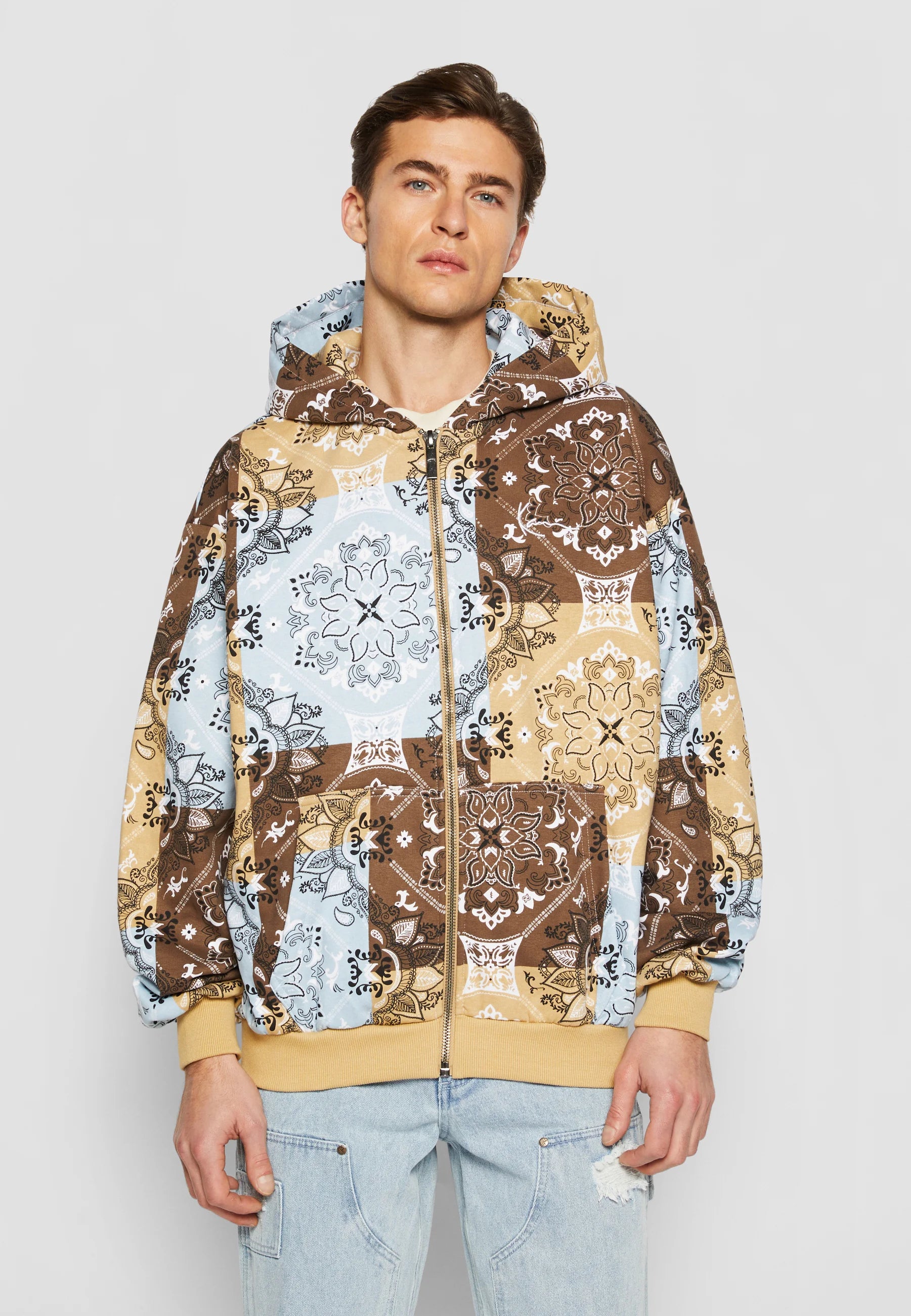 CHEST SIGNATURE OS PAISLEY FULL ZIP - Zip-up sweatshirt - sand multicolor