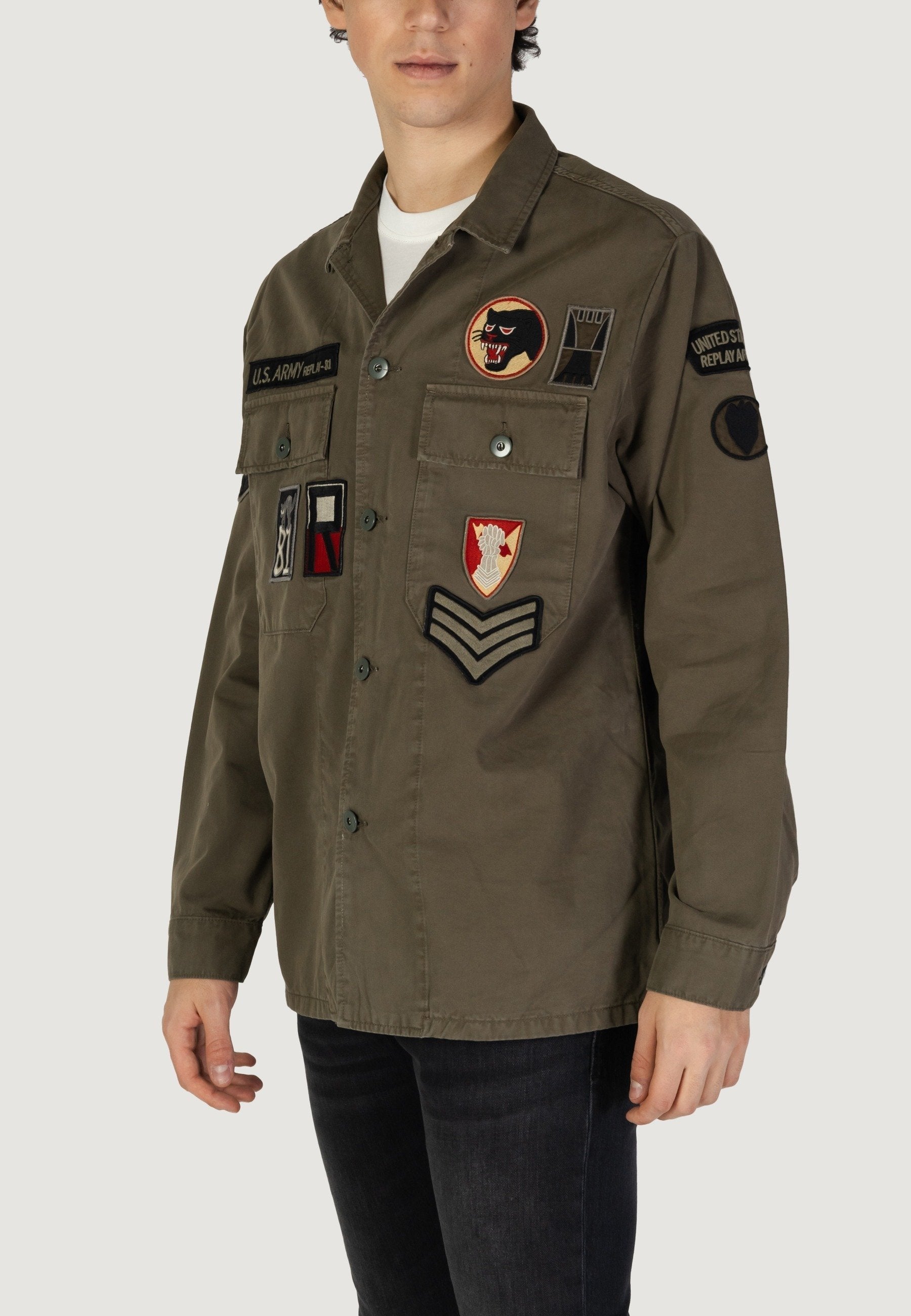 Replay Camicia - olive green militare