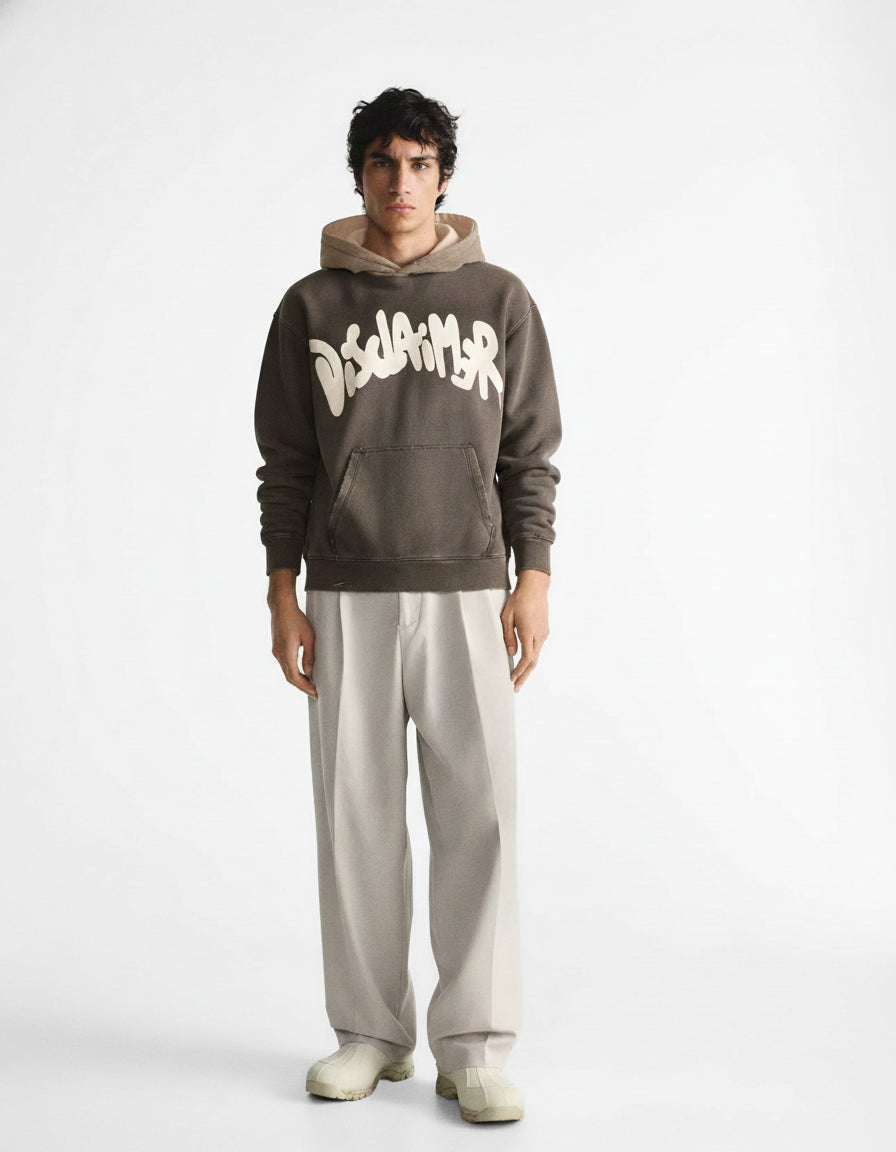 Felpa DISCLAIMER uomo tinto in capo nero