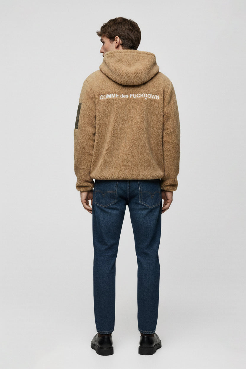 COMME DES FUCKDOWN - Orsetto Full Zip con Cappuccio, Ricami e Tasca sulla Manica